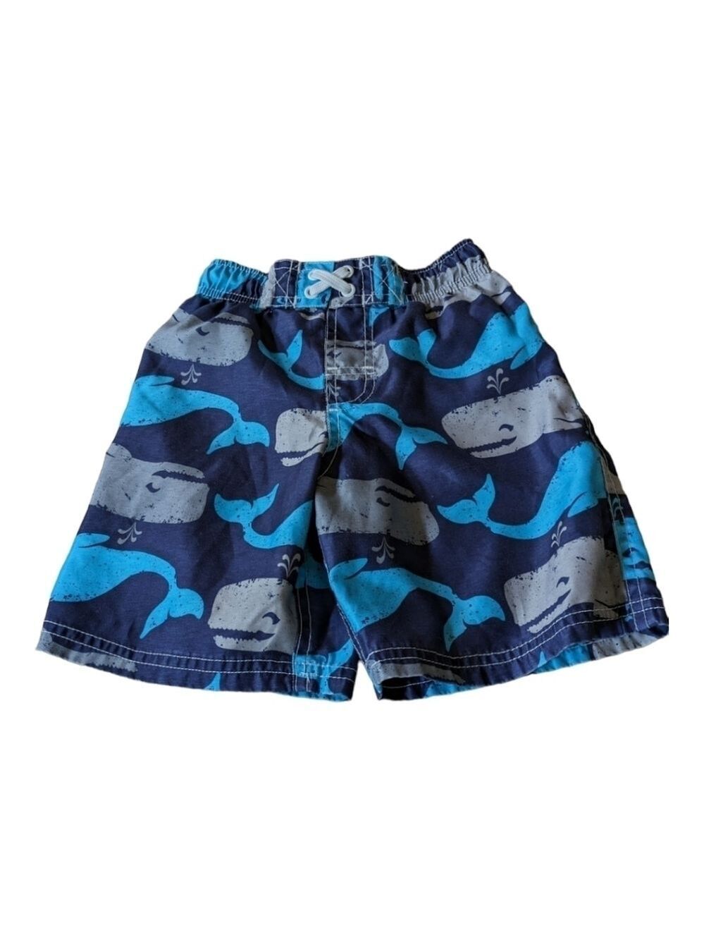 Circo Boy's Blue and Gray Whale Swim Trunks Size 4T